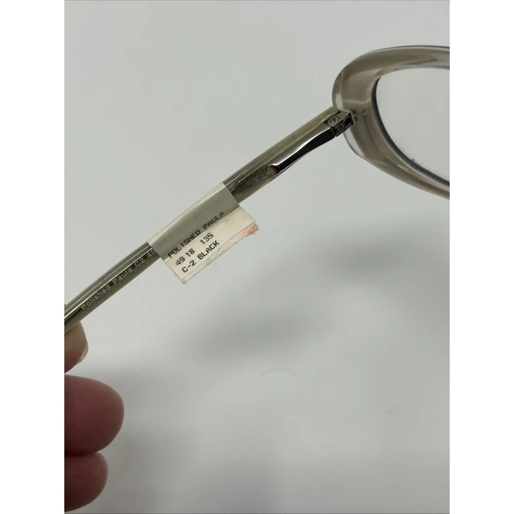 NWT Norman Childs POLISHED PAULA Eyeglass 49-18-135 Unisex Kid Black White Frame